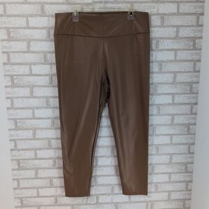 Women's Stretchy Faux Leather Leggings Pants/ Elasticized skinny leg pants